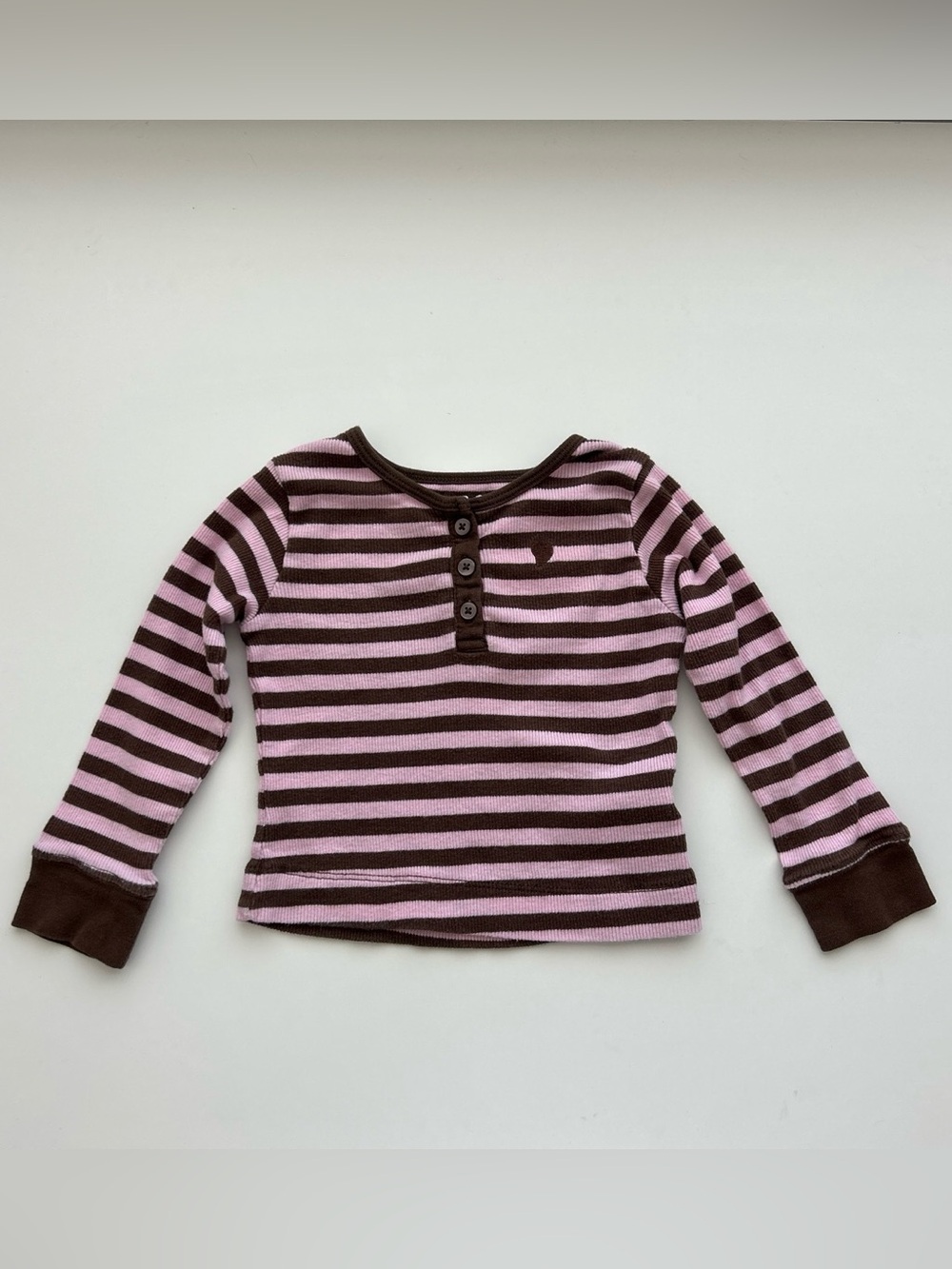 Garanimals Pink & Brown Striped Long-Sleeve Henley